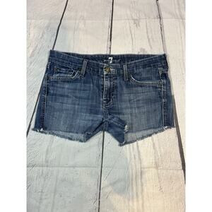 Distressed Raw Hem 7 For All Mankind Cutoff Shorts Size 29